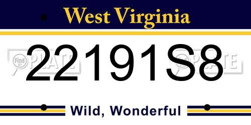 22191S8 West Virginia License Plate