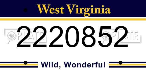 2220852 West Virginia License Plate