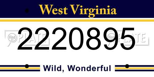 2220895 West Virginia License Plate