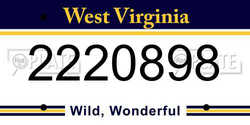 2220898 West Virginia License Plate