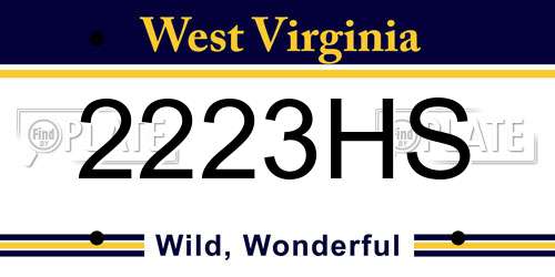 2223HS West Virginia License Plate
