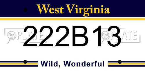 222B13 West Virginia License Plate