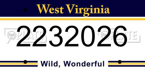 2232026 West Virginia License Plate