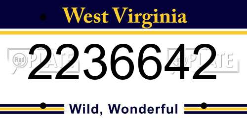 2236642 West Virginia License Plate