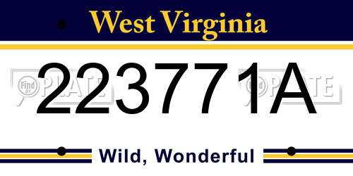 223771A West Virginia License Plate