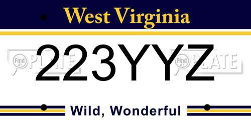 223YYZ West Virginia License Plate