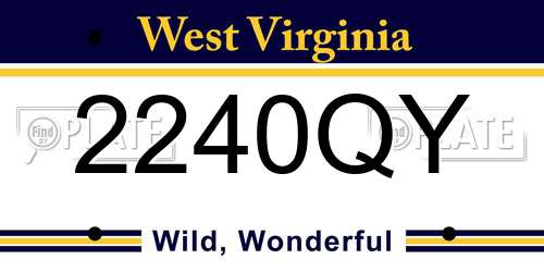 2240QY West Virginia License Plate