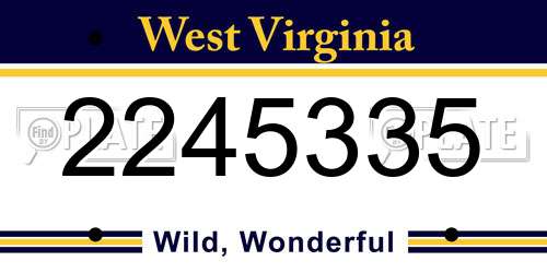 2245335 West Virginia License Plate