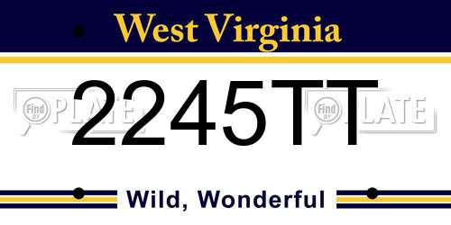 2245TT West Virginia License Plate