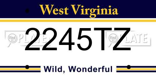 2245TZ West Virginia License Plate