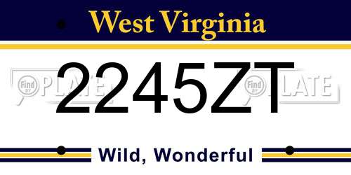 2245ZT West Virginia License Plate