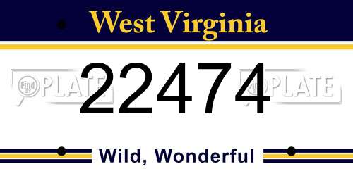 22474 West Virginia License Plate