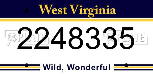 2248335 West Virginia License Plate