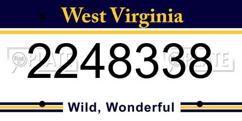 2248338 West Virginia License Plate