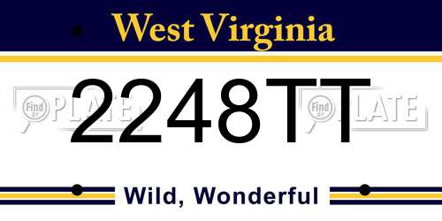 2248TT West Virginia License Plate