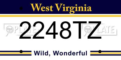 2248TZ West Virginia License Plate