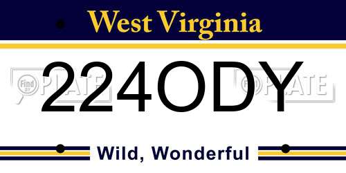 224ODY West Virginia License Plate