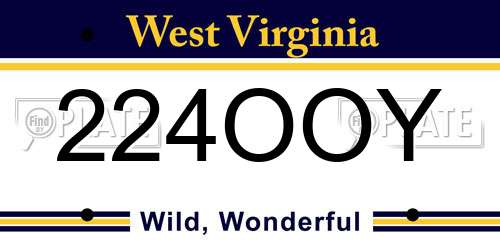 224OOY West Virginia License Plate
