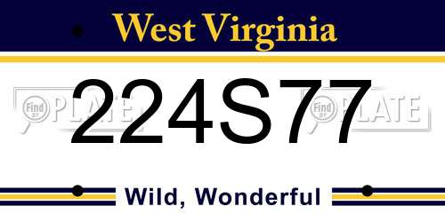 224S77 West Virginia License Plate