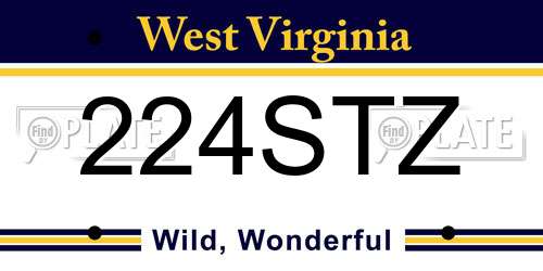 224STZ West Virginia License Plate