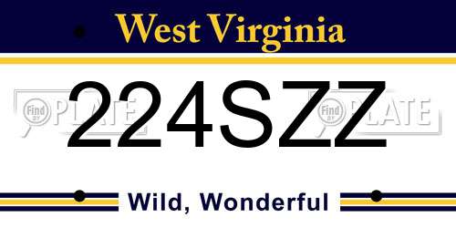 224SZZ West Virginia License Plate