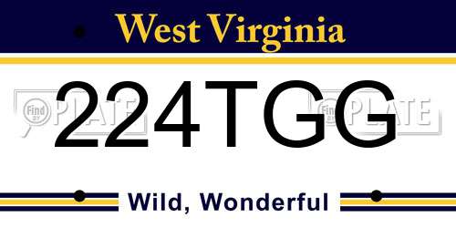 224TGG West Virginia License Plate