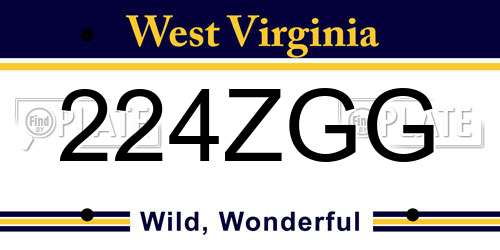 224ZGG West Virginia License Plate