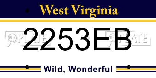 2253EB West Virginia License Plate