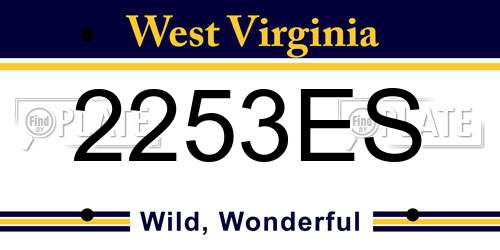 2253ES West Virginia License Plate