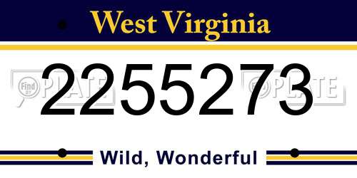 2255273 West Virginia License Plate