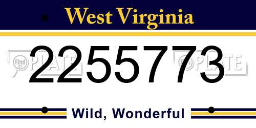 2255773 West Virginia License Plate