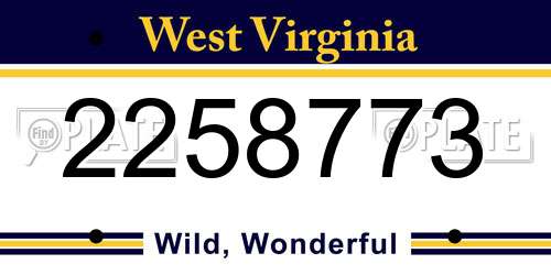 2258773 West Virginia License Plate