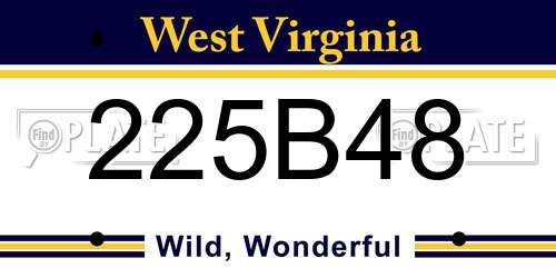 225B48 West Virginia License Plate
