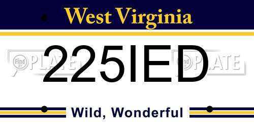 225IED West Virginia License Plate