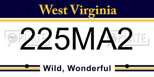 225MA2 West Virginia License Plate