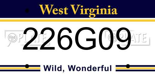 226G09 West Virginia License Plate