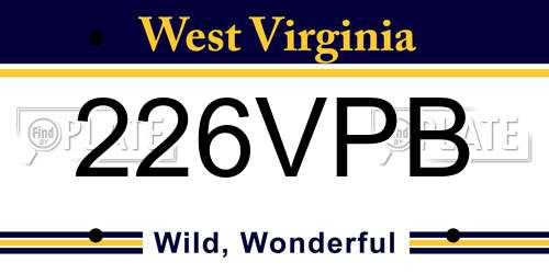 226VPB West Virginia License Plate