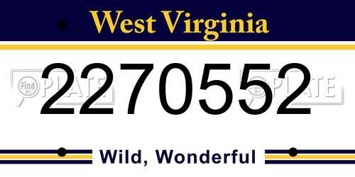2270552 West Virginia License Plate