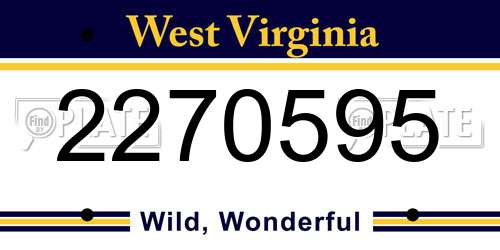2270595 West Virginia License Plate