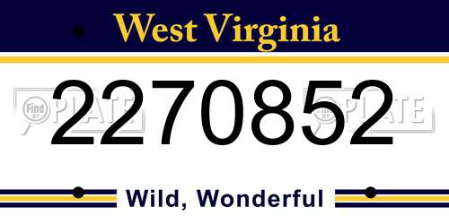 2270852 West Virginia License Plate