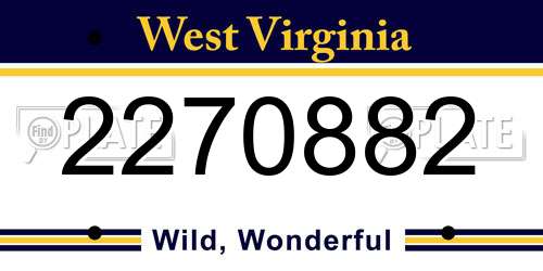 2270882 West Virginia License Plate