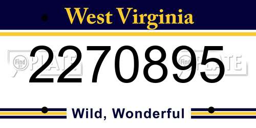 2270895 West Virginia License Plate