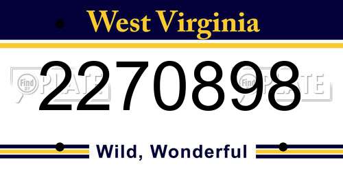 2270898 West Virginia License Plate