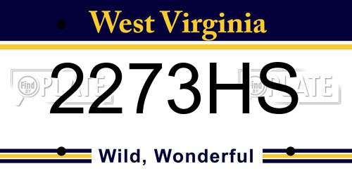 2273HS West Virginia License Plate