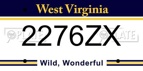 2276ZX West Virginia License Plate