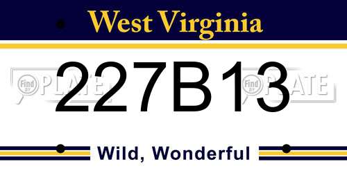 227B13 West Virginia License Plate
