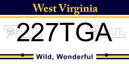227TGA West Virginia License Plate