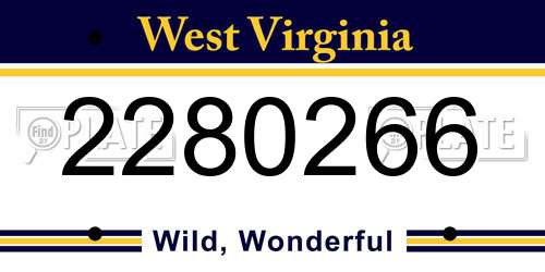 2280266 West Virginia License Plate
