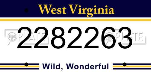 2282263 West Virginia License Plate