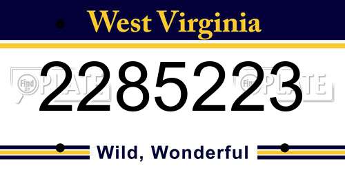 2285223 West Virginia License Plate